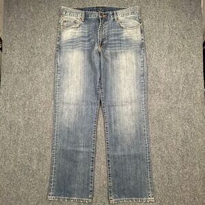 Lucky Brand 181 Jeans Mens 36s32 Blue Medium Wash Relaxed Straight Denim Pants